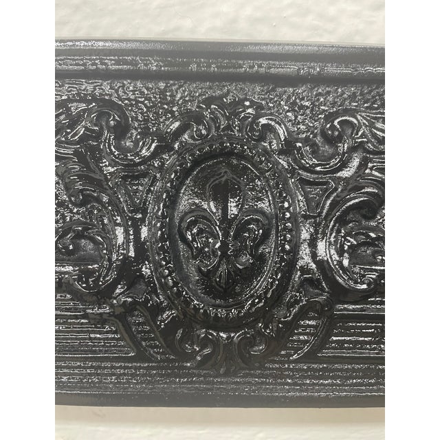 19th Century French Quarter Cast Iron Fireplace Surround & Ornate Figural Cover 36"x36" For Sale - Image 9 of 10