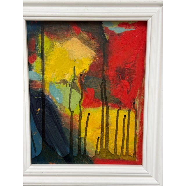 White Abstract Bold Composition Painting, Framed For Sale - Image 8 of 12