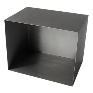 Sonar Cube Multifunction Furniture in Brushed Stainless Steel by Form & Eisen For Sale