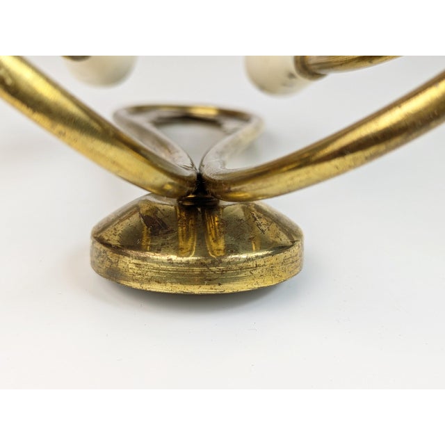 Ivory Metal and Brass Four-Light Wall Lamps, 1950s, Set of 4 For Sale - Image 14 of 18