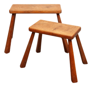 Set of Brutalist Alpine Stools, 1950s
