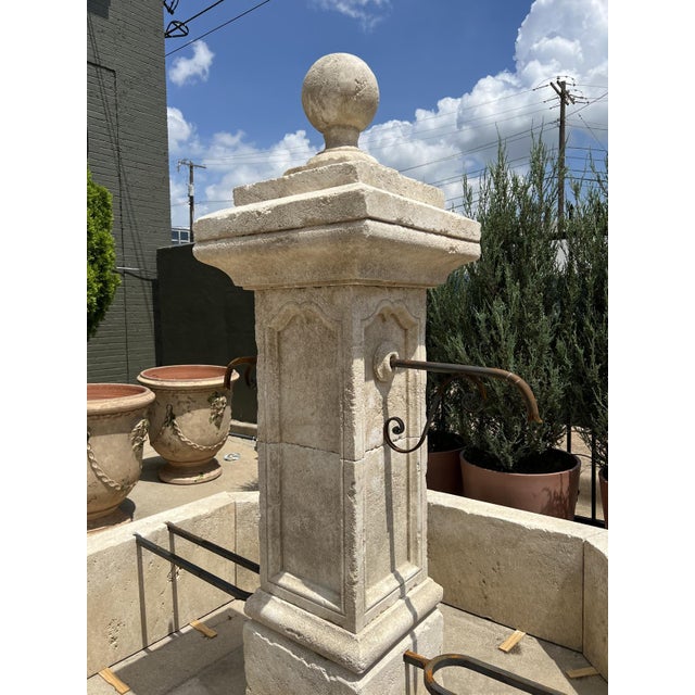 Le Louvre Carved Limestone Center Fountain From the South of France For Sale - Image 4 of 16
