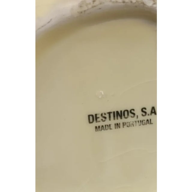 Vintage Pale-Yellow Ceramic Vase Made in Portugal Destinos For Sale - Image 9 of 11