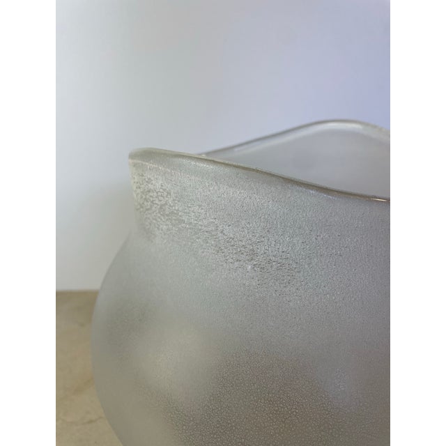 Mid 20th Century Vintage Murano-Style Scavo Crystaline Finish Glass Vase, Organic Freeform For Sale - Image 5 of 9