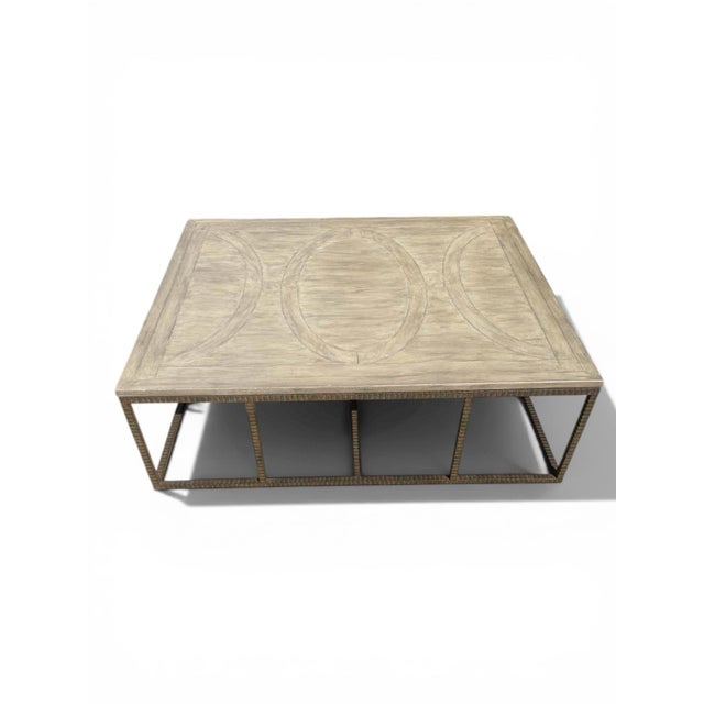 Contemporary Formations Tavolino Iron and Wood Coffee Table For Sale - Image 3 of 10