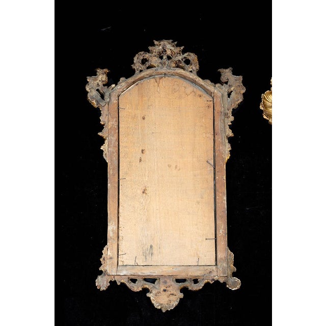 Pair of Antique Ventoline Mirrors in Gilded and Carved Wood. Naples, 18th Century For Sale - Image 4 of 6