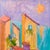 Tower of Dreams by Dorothy Fagan | Oil on Canvas Colorful buildings with a bright sky and sun. For Sale - Image 4 of 5