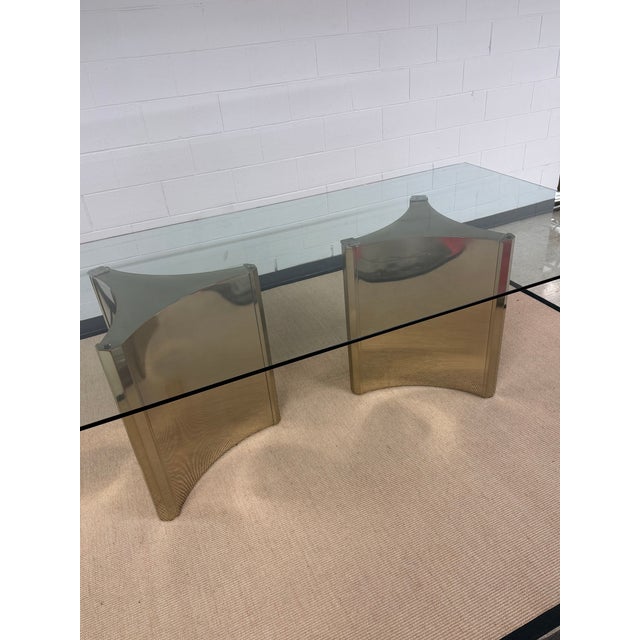 Metal Trilobi Dining Table From Mastercraft, Cir 1970's For Sale - Image 7 of 10
