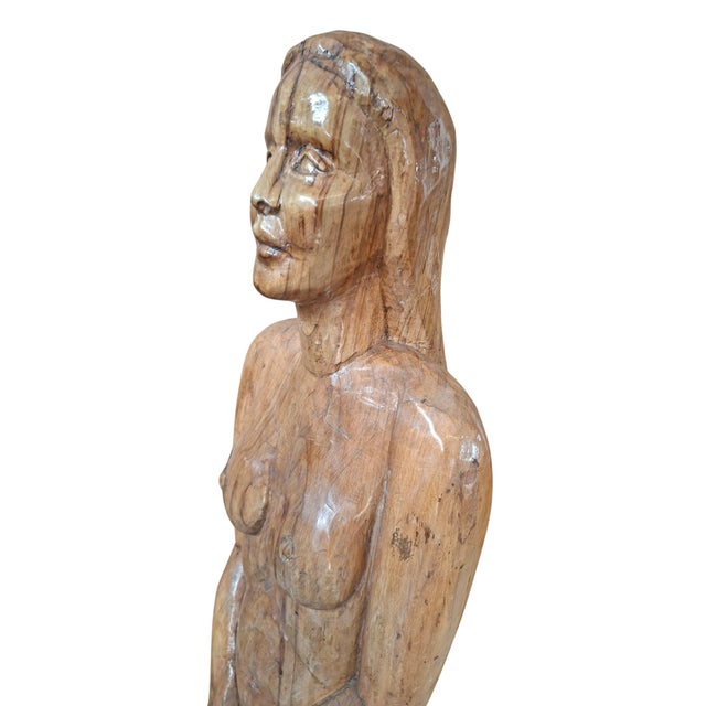 20th Century Wooden Sculpture of Female Nude For Sale - Image 12 of 17