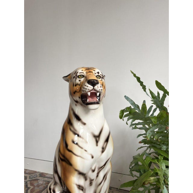 Italian Artist, Large Tiger Statue, Ceramic For Sale - Image 4 of 14