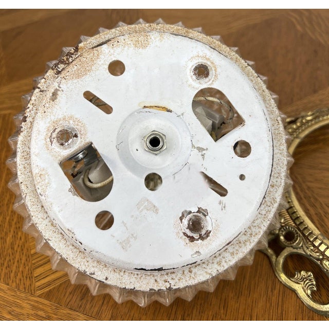 Vintage French Ceiling Lamp in Cut Glass For Sale - Image 12 of 13