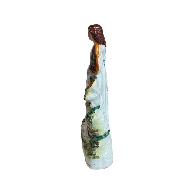 English Mid 19th Century Staffordshire "Band of Hope" Spill Vase With Woman and Boy For Sale - Image 3 of 8
