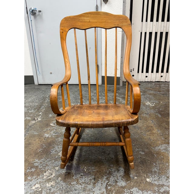 Traditional Handcrafted Rocking Chair, Vintage For Sale - Image 3 of 12