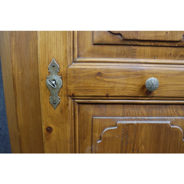 Country Style Pine Raised Panel Armoire For Sale In Philadelphia - Image 6 of 11