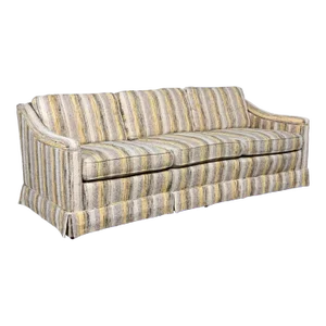 Mid-20th Century Mid-Century Modern Henredon Sofa Modified Lawson Style Yellow & Beige Striped