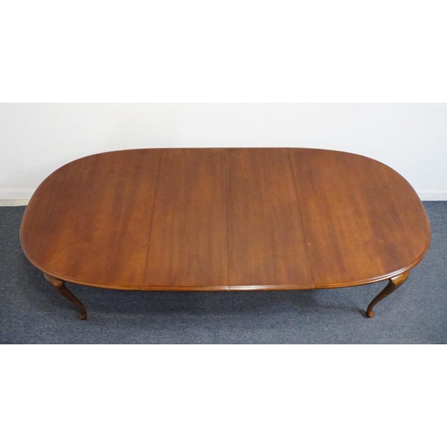 Traditional Bernhardt Furniture Solid Cherry Traditional Style 102" Oval Dining Table 125-203 For Sale - Image 3 of 9