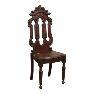 Victorian Walnut Carved Hall Music Chair with Storage Seat