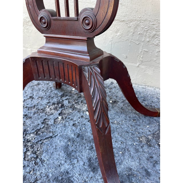 Brown Early 20th Century Mersman Lyre Base Occasional Table For Sale - Image 8 of 11