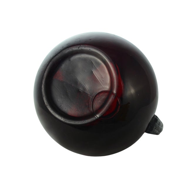 Anchor Hocking Ruby Red Tilted Ball Glass Pitcher For Sale - Image 4 of 4