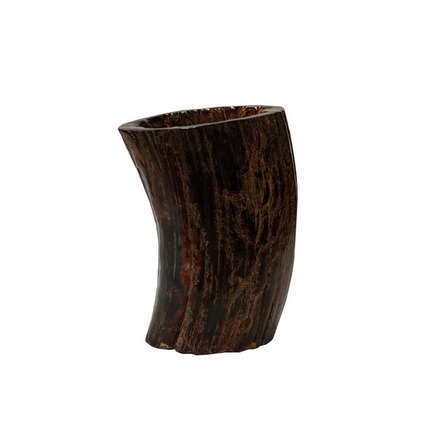 This is a Chinese brush pen holder. It has its own wood patina and color. Good for collection and home accent decoration....