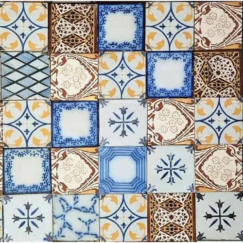 Ochre Glazed Relief Tiles, 1920s, Set of 119 For Sale - Image 6 of 11