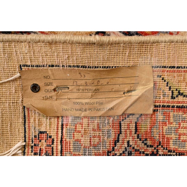 Cream Vintage Hand-Knotted Persian Tabriz Room Size Wool Area Rug For Sale - Image 8 of 9