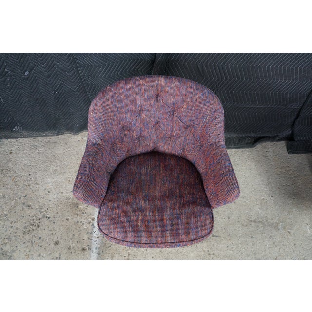 Mid 20th Century 6 Mid-Century Modern Patrician Furniture Tufted Tweed Office Swivel Chairs MCM For Sale - Image 5 of 18