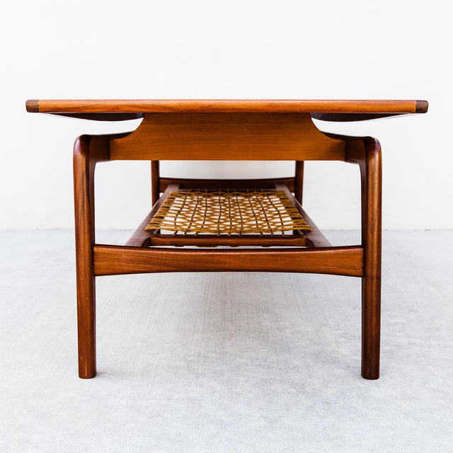 Sculptural Danish Modern Two-Tier Floating Top Teak Coffee Table by Arne Hovmand Olsen, Attributed For Sale - Image 10 of 15