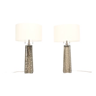 Italian Murano Glass Quatrefoil Table Lamps by Donghia, Set of 2 For Sale