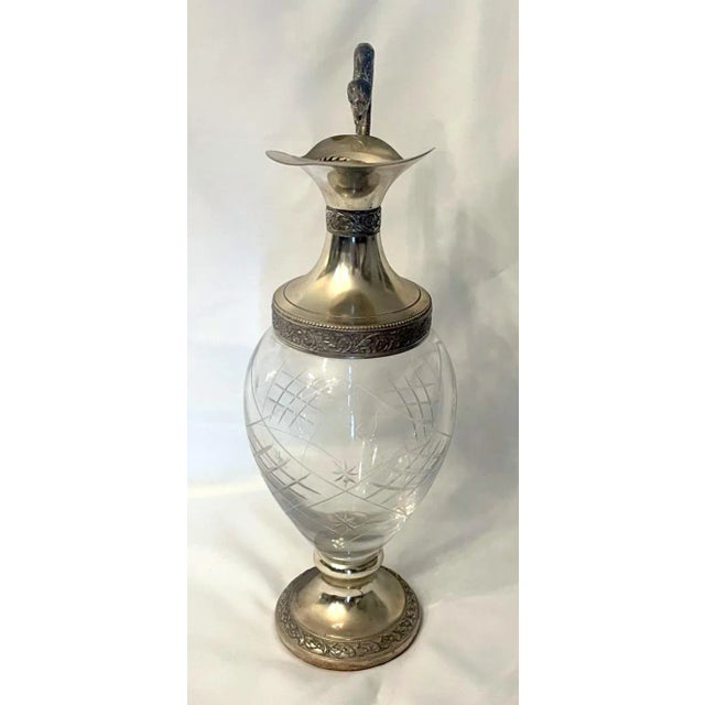 The most gorgeous and unique crystal and silverplate carafe from Distillerie Buton Bologna Italia Casa Fondata 1820...
