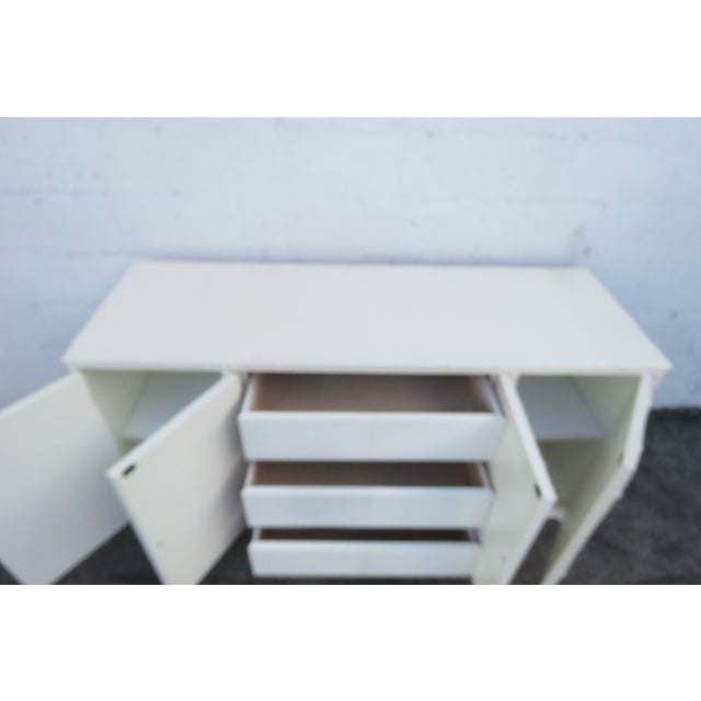 Omega Hollywood Regency Painted Faux Bamboo Buffet Server Storage Cabinet 6269 For Sale - Image 10 of 18