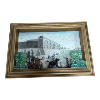 Vintage British Royal Guard and Palace Diorama Shadow Box For Sale
