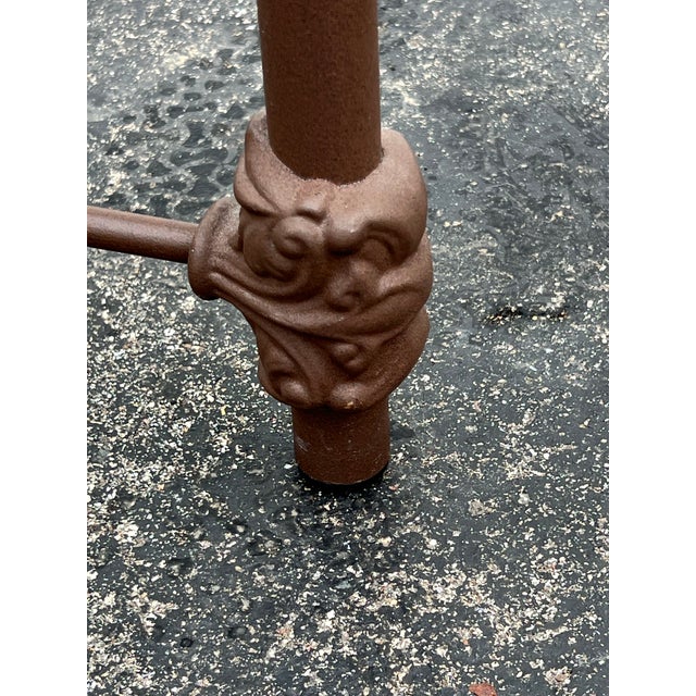 Cast Iron & Glass Square Side Table | Ornate Foliate Details | Industrial Neoclassical | 24”” For Sale - Image 4 of 5