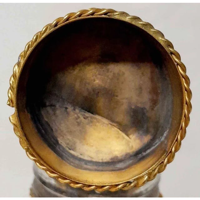 Gold Antique Bohemian Glass and Gold Gilt Metal Barrell Decanter For Sale - Image 8 of 10