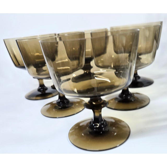 Vintage Boho Chic Nutmeg Champagne Coupes - Set of Six For Sale - Image 6 of 12