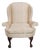 Late 20th Century Kindel Winterthur Collection Clawfoot Wing Chair Damask Fabric For Sale