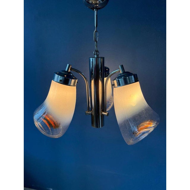 Mid-Century Murano Glass Chandelier Lamp from Mazzega, 1970s For Sale - Image 3 of 11
