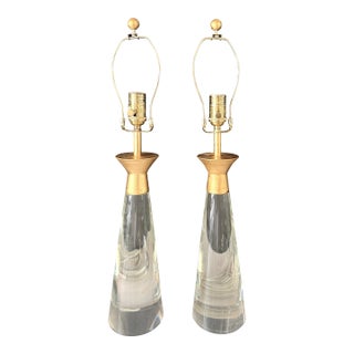 1980s Regina Andrew Starling Crystal Table Lamps Pair For Sale