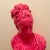 Fabulous Custom Designed Hot Pink Glossy Plaster Bust of a 1700s Rococo Style Lady