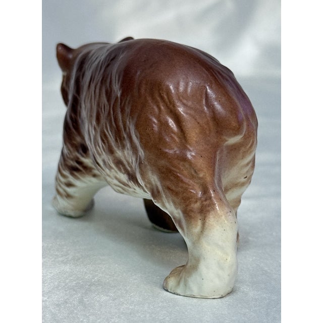 1990s Vintage Relco Ceramic Porcelain Brown Bear Figurine Japan For Sale - Image 5 of 6