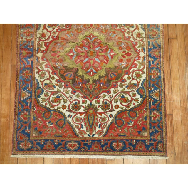 Superfine Handmade Antique Persian Malayer Connoisseur Level Ivory Field Rug For Sale - Image 4 of 6
