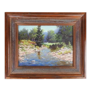 Contemporary Wilderness Forest Stream Landscape Painting