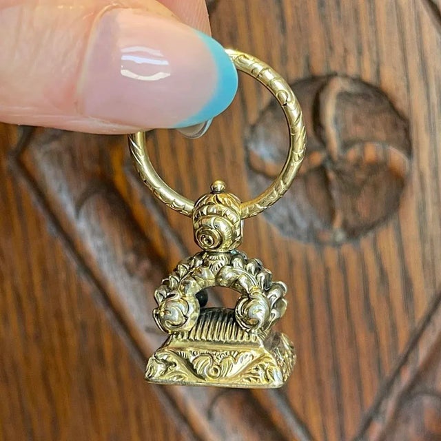 Early 19th Century Georgian Gold Fob "Sarah" 15k Carnelian Pendant For Sale - Image 9 of 12