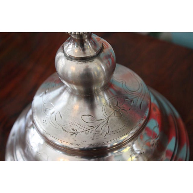 Beautiful pair of candlesticks made of silver, Diana head hallmarked H: 33 cm DM: 16.6 cm Good condition for its age