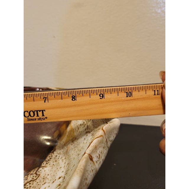 Ceramic Studio Pottery Centerpiece Bowl Drip Glaze Speckle For Sale - Image 7 of 9
