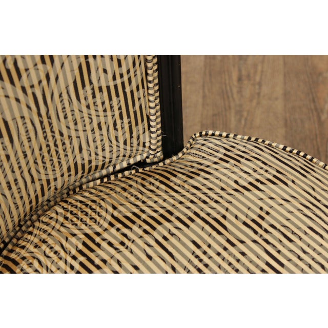 Italian Rococo Style Pair of Ebonized and Partial Gilt Side Chairs For Sale - Image 4 of 12