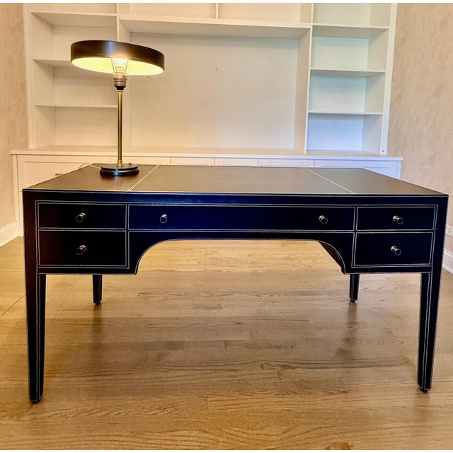 Modern Clarendon Bernhardt Leather Desk For Sale In Chicago - Image 6 of 12