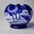 Fenton Art Glass Company Vintage MCM Fenton Cobalt Glass Vase Ruffled Rose Bowl For Sale - Image 4 of 6