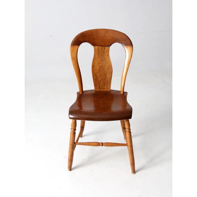 Farmhouse Antique Balloon Back Chair For Sale - Image 3 of 11