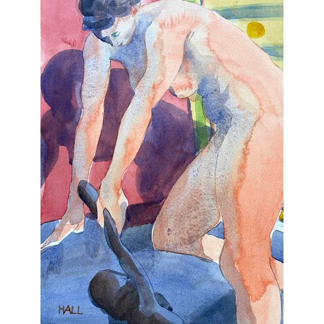 Original Double Sided Watercolor Painting of a Female Nude by Jon Hall For Sale - Image 4 of 8